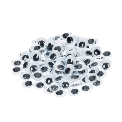 Wackelaugen rund Ø 10 mm - 10 Stück