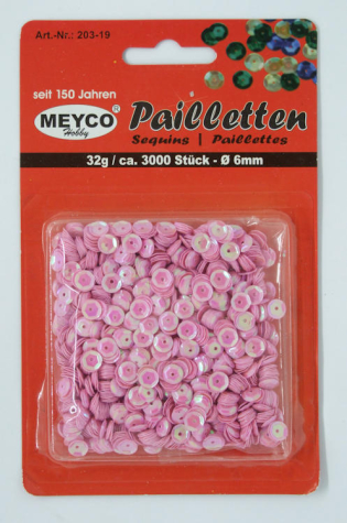 Pailletten gewölbt Ø 6mm - ca. 3.000 Stück - orchidee irisierend