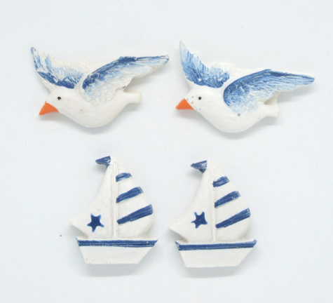 Streuteile Möwe & Schiff- 4 Stück