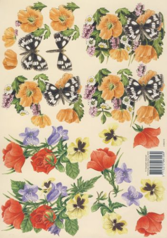 3D Bogen Blumen u. Schmetterlinge