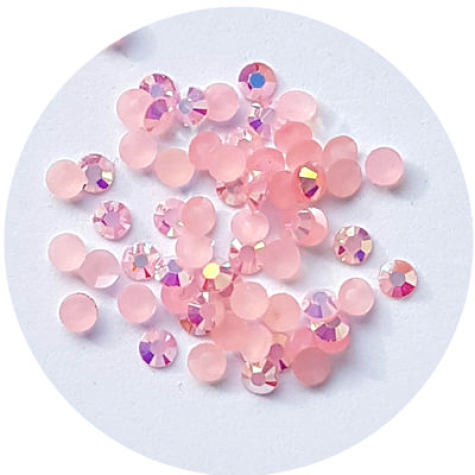Halbperlen mit Facettenschliff Ø 4 mm, rosa-irisierend - ca. 100 Stück