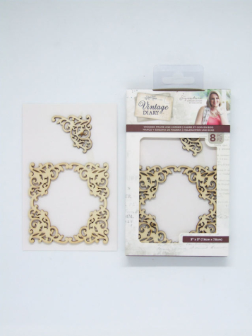 Holzstreuteile Rahmen und Ecken - 8 Stück