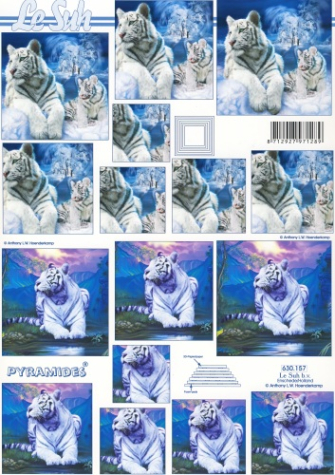 Pyramid 3D Bogen - A4   Le Suh 630157   Weiße Tiger