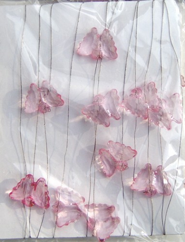 Drahtkette mit 24 Schmetterlingen rosa - ca. 2 m