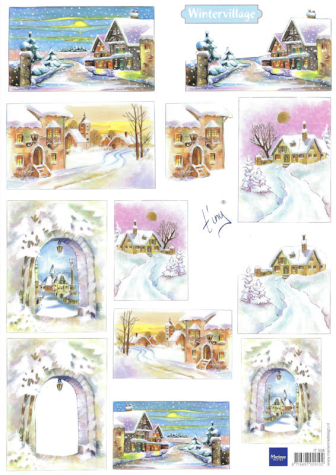 3D-Bogen/Cardtopper - IT558 - Winterdorf 1