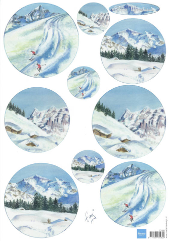Cardtopper/Schneidbogen - IT588 - Verschneite Berge