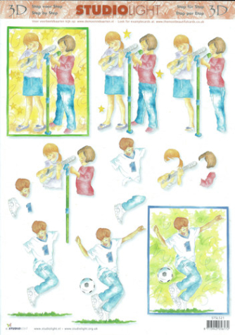 3D-Bogen - Studiolight STSL521 - Kinder mit Gitarre und Fußball