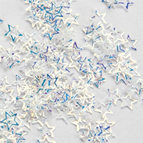 Pailletten Sterne 5 mm, 2 Gramm - weiß irisierend