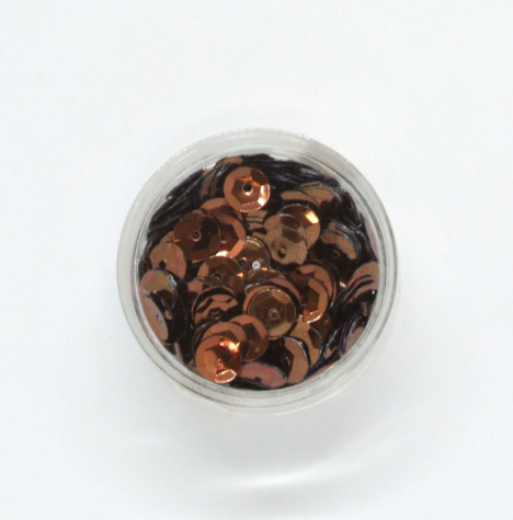 Pailletten gewölbt Ø 6mm, 6 Gramm - bronze/braun