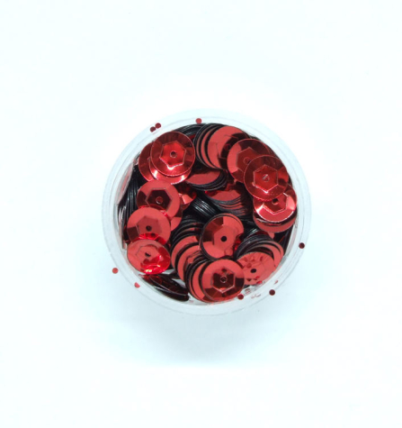 Pailletten gewölbt Ø 8 mm, 5 Gramm - rot