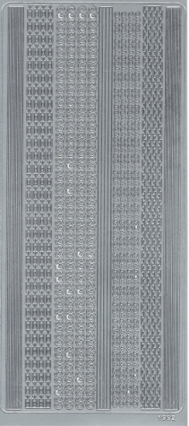 Sticker Linien - 1992 - silber - 1 Bogen 23x10 cm