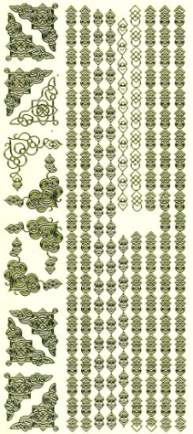 Sticker Bordüren + Ecken 2278 - gold   1 Bogen 23x10 cm