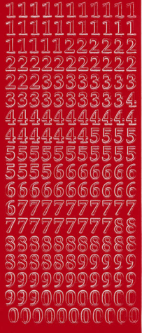 Sticker Zahlen groß - rot