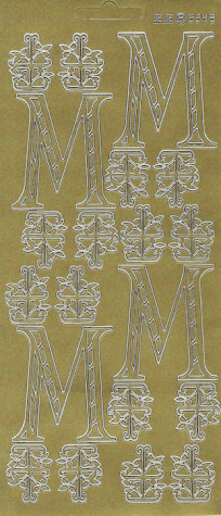 Sticker Buchstabe 'M' - gold