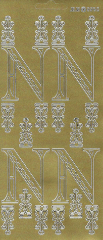 Sticker Buchstabe 'N' - gold