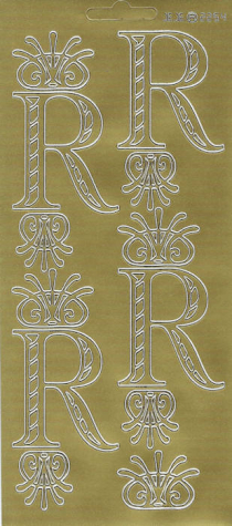 Sticker Buchstabe 'R' - gold