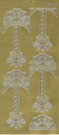 Sticker Buchstabe 'T' - gold