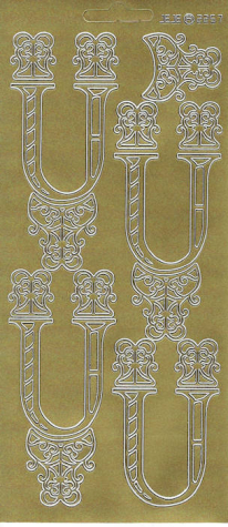 Sticker Buchstabe 'U' - gold