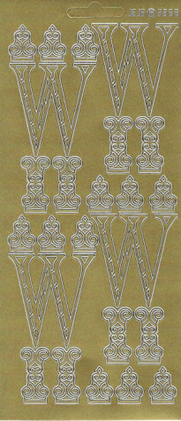 Sticker Buchstabe 'W' - gold