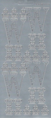 Sticker Buchstabe 'W' - silber
