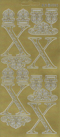 Sticker Buchstabe 'X' - gold