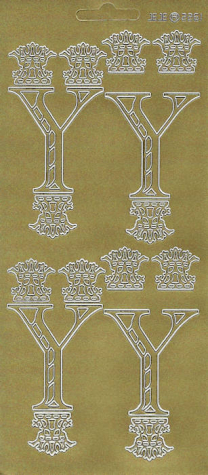 Sticker Buchstabe 'Y' - gold