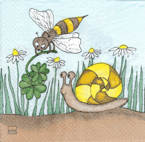 Serviette Schneckenrennen - 1 Stück