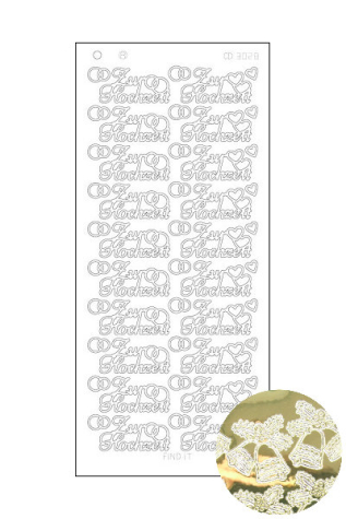 Spiegelsticker Schriftzug - Zur Hochzeit - gold