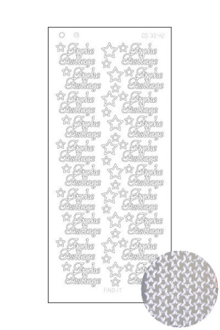 Spiegelsticker Schriftzug - Frohe Festtage - silber
