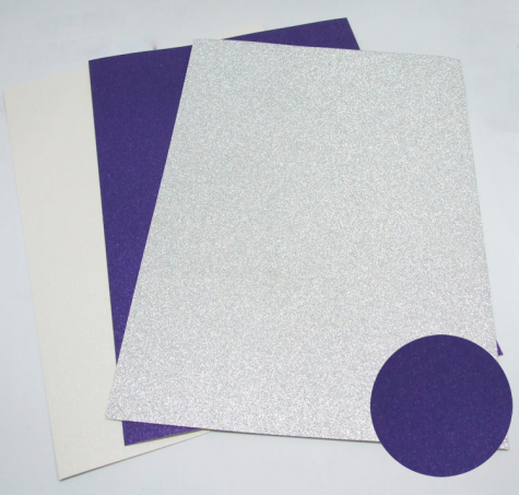 Luxus-Glitterkarton 'Glittering Snowflakes' - blau-violett