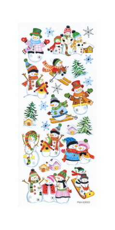Create Christmas Sticker Schneemänner - mit Silberveredelung
