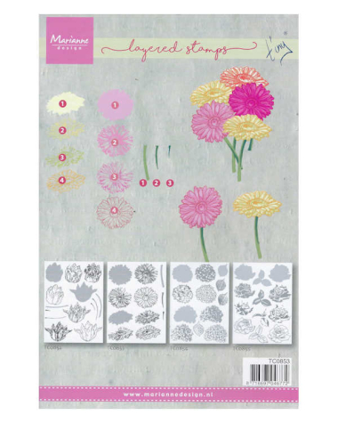 Preview: Clear Stamps - Tiny's layered stamps - Gerbera