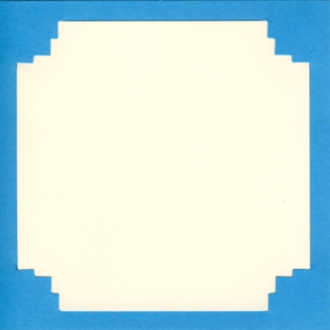 Quadratische Einsteck Karten - Zackenrand <br>  21 Kobaltblau - 3 Karten mit Umschlag