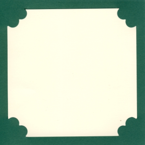 Quadratische Einsteck Karten - Große Welle <br>  25 Dunkelgrün - 3 Karten mit Umschlag