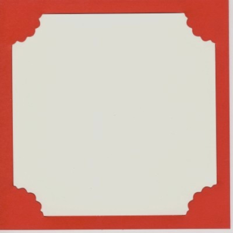 Quadratische Einsteck Karten - Kleine Welle    13 Rot - 3 Karten mit Umschlag