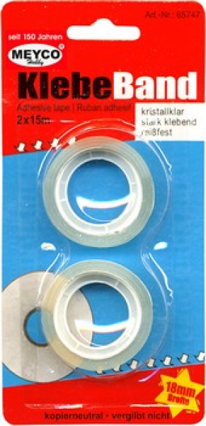 Klebeband kristallklar - 2 Rollen à 15m