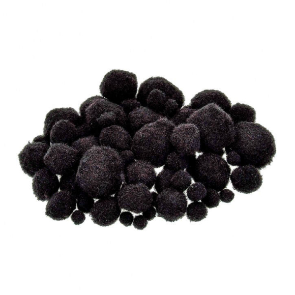 Pompons-Set 5-fach sortiert - schwarz