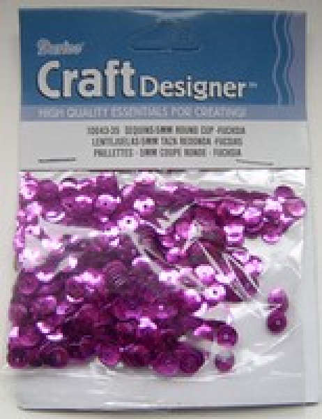 Pailletten gewölbt Ø 5 mm - ca. 800 Stück - fuchsia