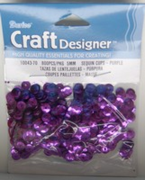 Pailletten gewölbt Ø 5 mm - ca. 800 Stück - purple
