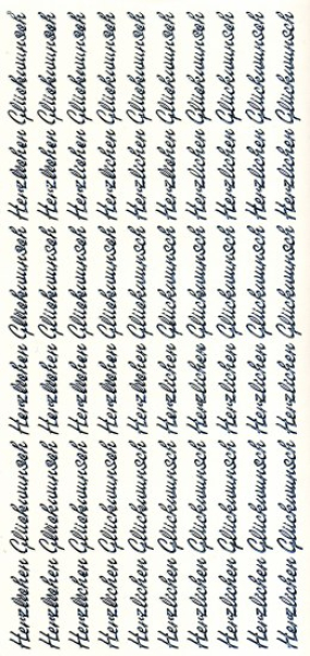 Sticker Herzlichen Glückwunsch - silber   1 Bogen 10x23 cm