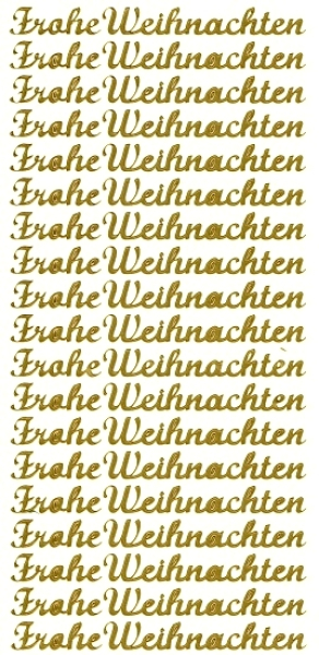 Sticker Frohe Weihnachten - gold - 1 Bogen 10x23 cm