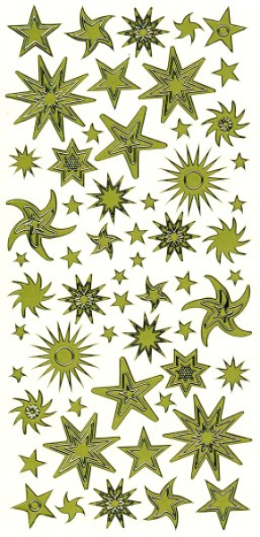 Sticker Sterne - gold   1 Bogen 23x10 cm