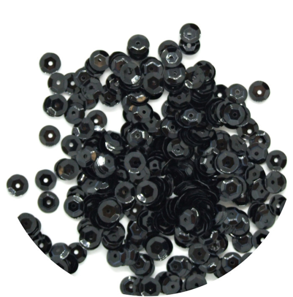 Pailletten gewölbt Ø 6mm - ca. 4.000 Stück - schwarz