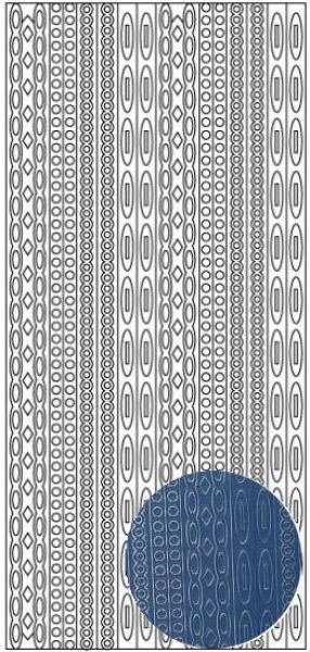Sticker Bordüren - dunkelblau/klar   1 Bogen 10x23 cm