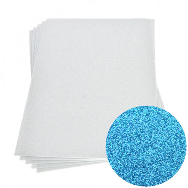 Glitter-Moosgummiplatten 2 mm - hellblau