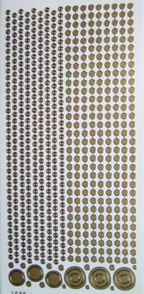 Sticker Linien mit Rund - gold 1 Bogen 10x23 cm