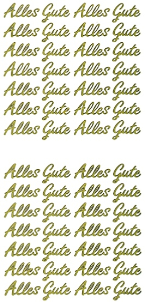 Sticker Alles Gute - gold - 1 Bogen 10x23 cm