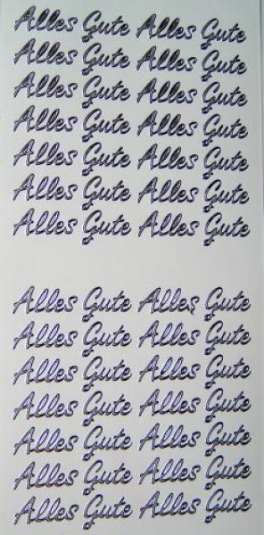Sticker Alles Gute - silber - 1 Bogen 10x23 cm