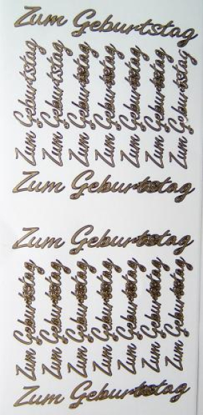 Sticker Zum Geburtstag - gold   1 Bogen 10x23 cm