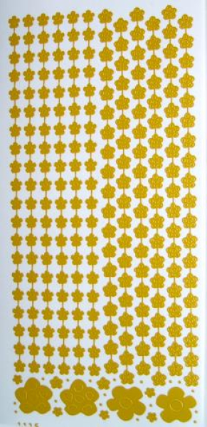 Sticker Linien mit Blumen - gelb/klar   1 Bogen 10x23 cm